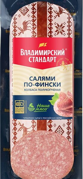 Колбаса Владимирский Стандарт Салями по-фински полукопченая 350г