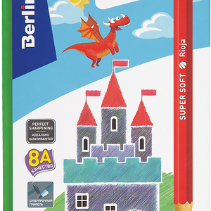 Карандаши цветные BERLINGO SuperSoft. Замки, 12 цветов