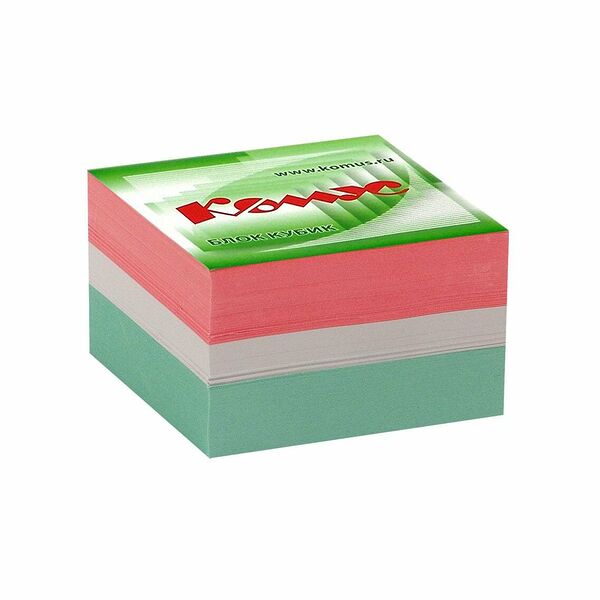 Блок для записей КОМУС запасной 9х9х5 цветной блок  80-100 г