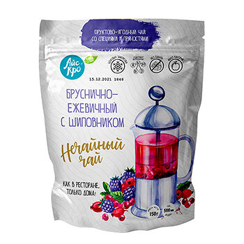 Чайный напиток Бруснично-ежевичный с шиповником замороженный ТМ Айс Кро 