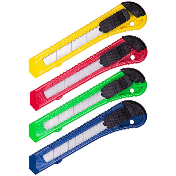 Нож канцелярский 18мм OfficeSpace с фиксатором европодвес CUT18_1368/178794