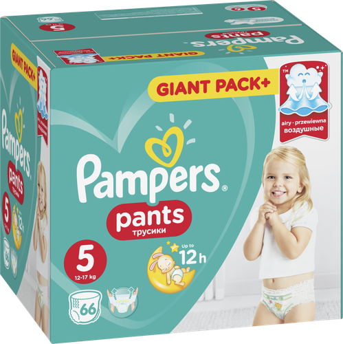 

Трусики-подгузники Pampers Pants Giant Pack+ 5 (12-17 кг), 66 шт.