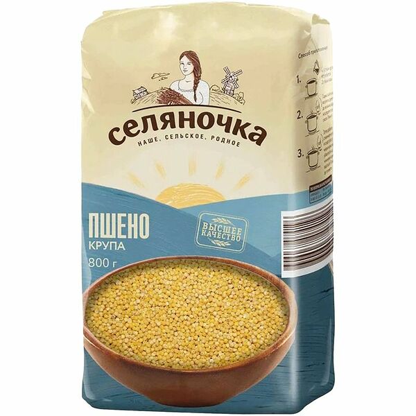 Пшено Селяночка шлифованное 800г