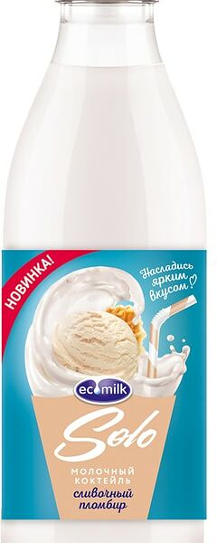 Коктейль молочный Экомилк с Пломбиром 2% 930мл