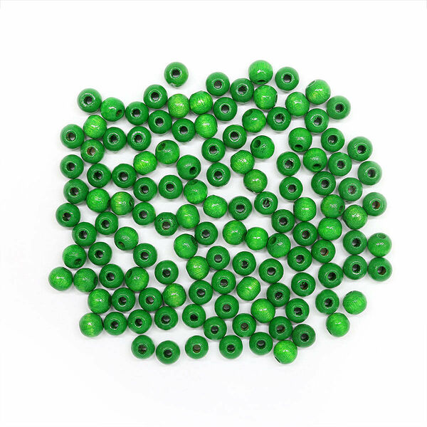 61652007 Бусины деревянные, 6мм, 118шт, зеленый (Сертификат FSC)