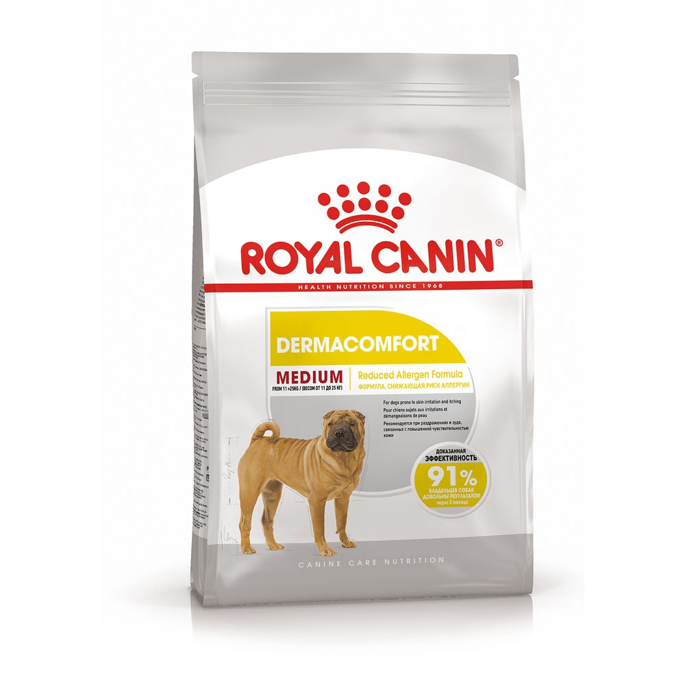 

Корм для собак Royal Canin Medium Dermacomfort средних размеров с раздраженной кожей птица 3 кг