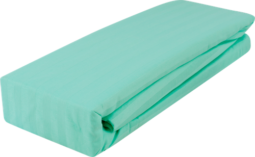 

Простыня на резинке Homeclub 200х200 см цвет мятный, страйп-сатин