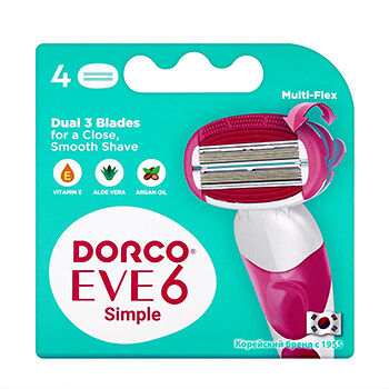 Сменные кассеты Dorco Eve 6 для бритья станка женские
