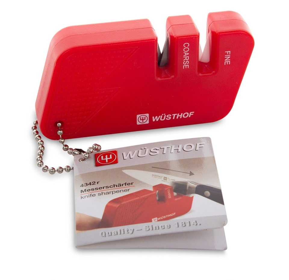 

Точилка для ножей Wusthof Knife sharpeners двухуровневая карманная красная