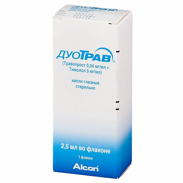ДуоТрав капли глазные 0.04 мг/мл + 5 мг/мл флакон 2.5 мл 