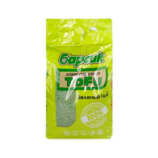 Наполнитель Барсик Tofu Зелёный чай 2.300 г