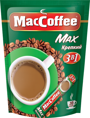 

Напиток кофейный MacCoffee Max Крепкий 3 в 1 растворимый 20 шт х 16 г