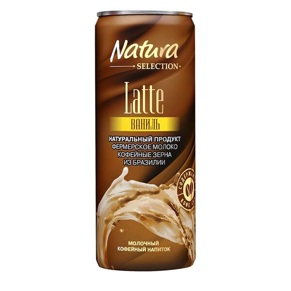 Напиток молочно-кофейный Natura Selection Latte ваниль стерилизованный 2,4%