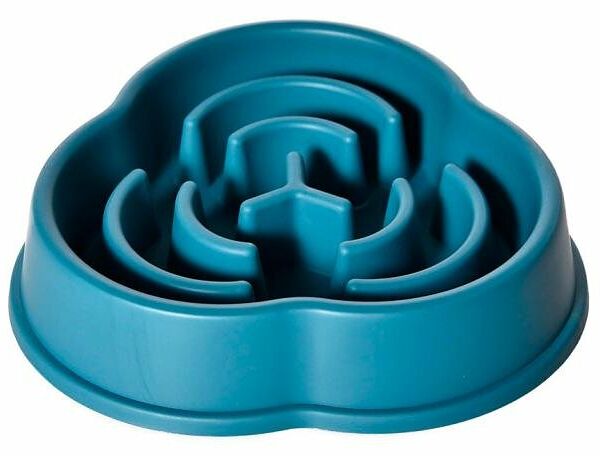 Миска для медленного поедания корма синяя