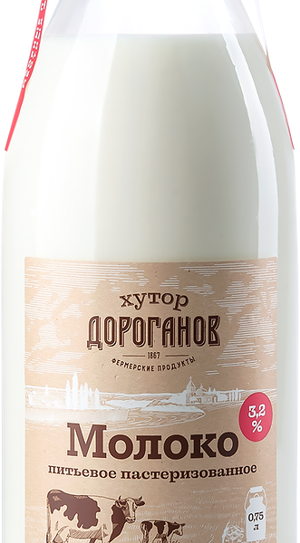 Молоко питьевое пастеризованное 3,2%, «Хутор Дороганов»