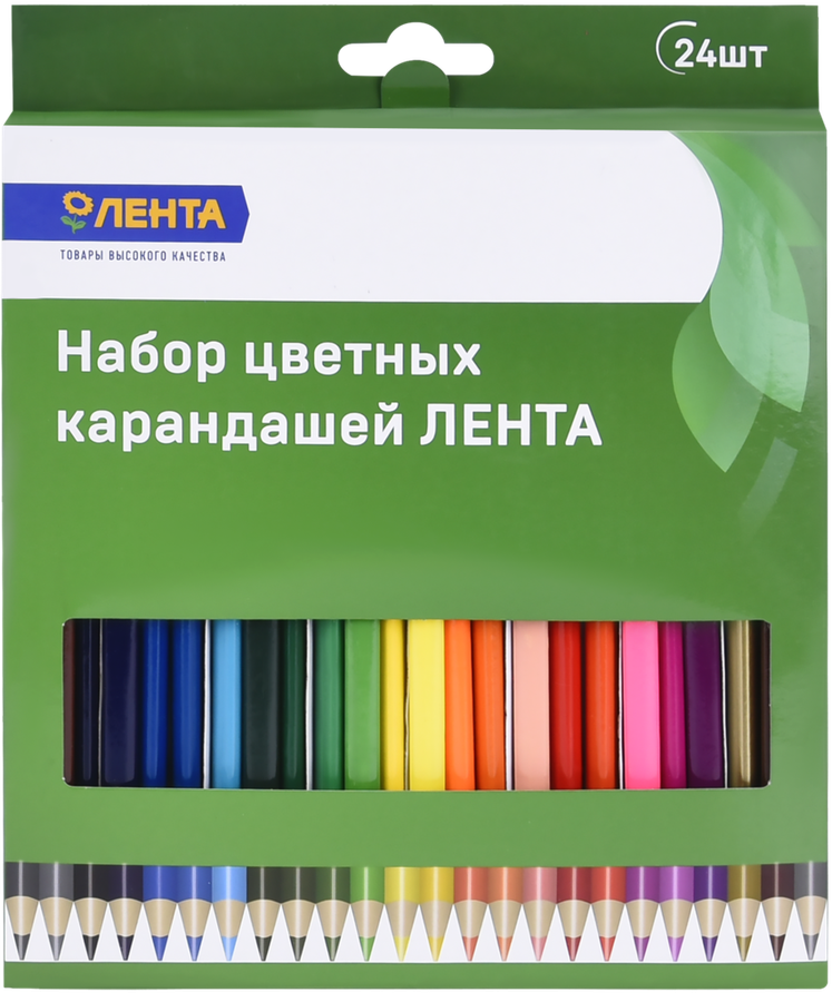

Набор цветных карандашей ЛЕНТА 24 цвета, 24шт