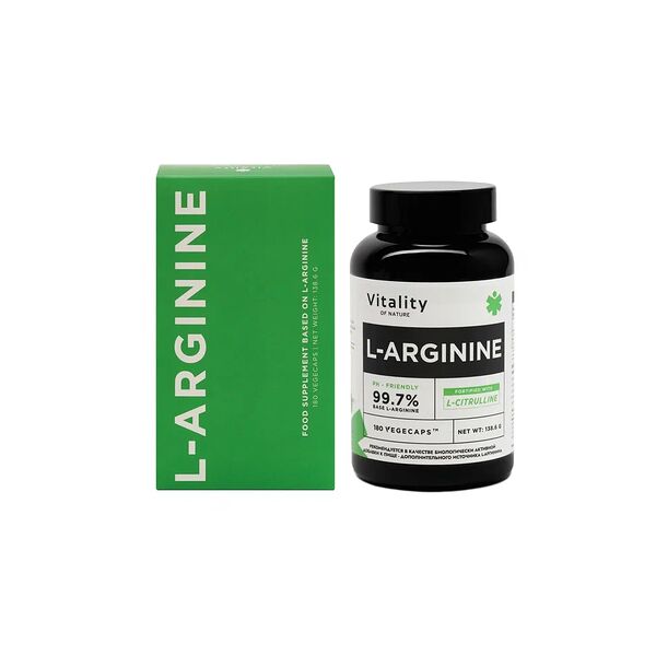 Vitality L-аргинин капсулы массой 650 мг 180 шт