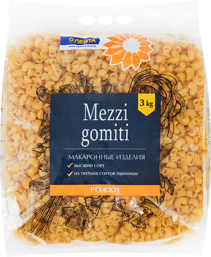 Макароны ЛЕНТА Рожки группа А высший сорт
