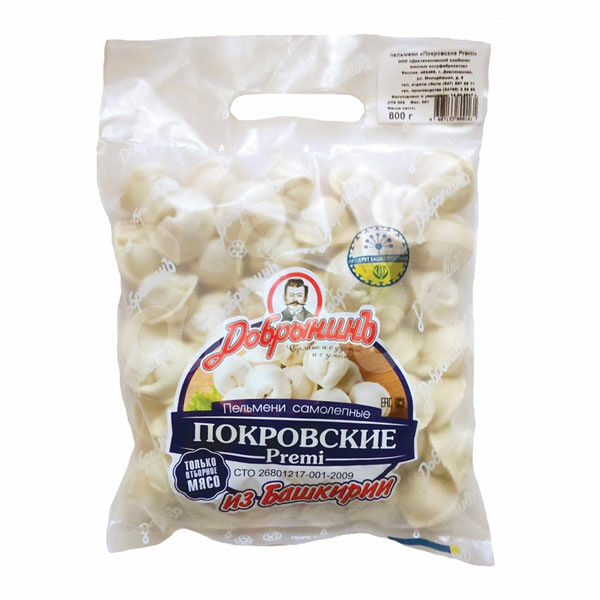 Пельмени Покровские Premi Добрынинъ 800гр