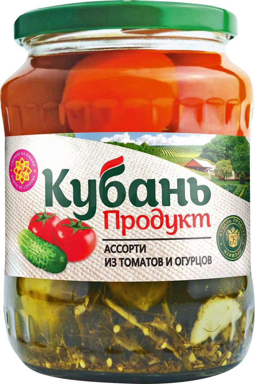 

Ассорти Кубань Продукт огурцы и помидоры маринованные