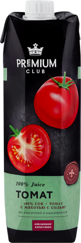 

Сок Premium Club Томатный с мякотью с солью восстановленный 1 л