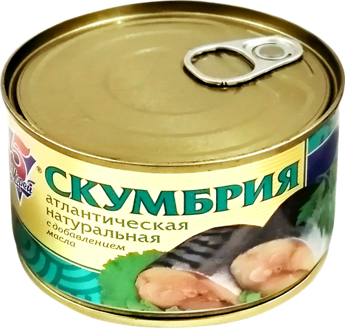 

Скумбрия 5 Морей атлантическая натуральная с добавлением масла 250 г