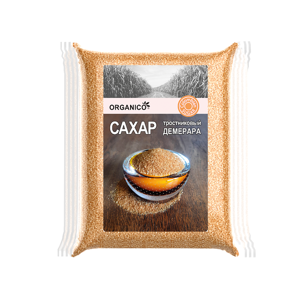 Сахар коричневый тростниковый нерафинированный Демерара Organico 500г в пак