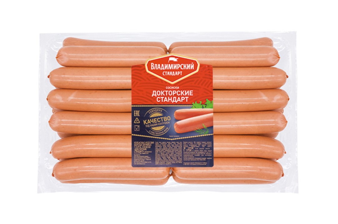 

сосиски ВЛАДПРОДУКТ Докторские стандарт 1с ц/ф МГА вес