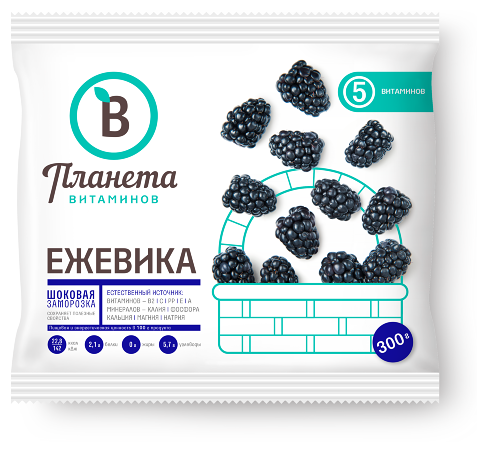 Ежевика Планета Витаминов замороженная 300 г(Продукт замороженный)