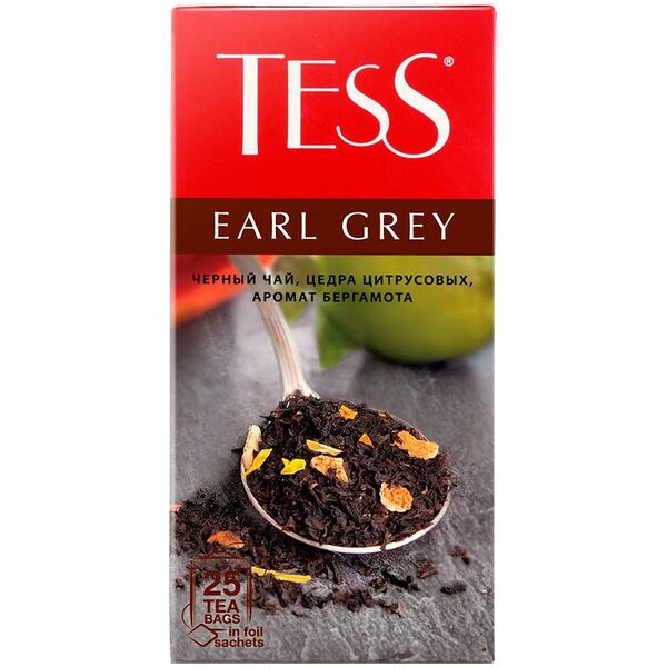 Чай черный Tess Earl grey в пакетиках