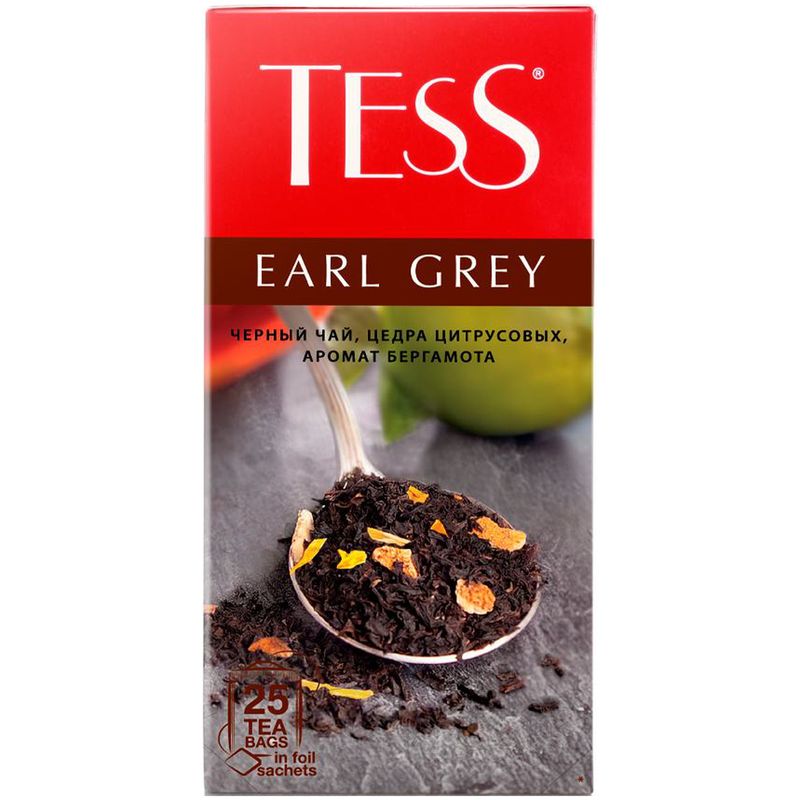 

Чай черный Tess Earl grey в пакетиках 25 пакетиков 40 г
