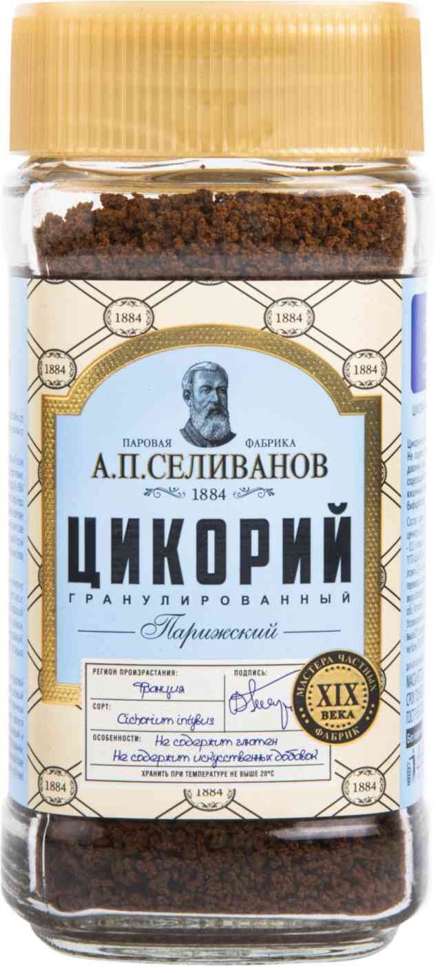 

Цикорий Паровая фабрика А.П.Селиванов Парижский растворимый гранулированный 90 г