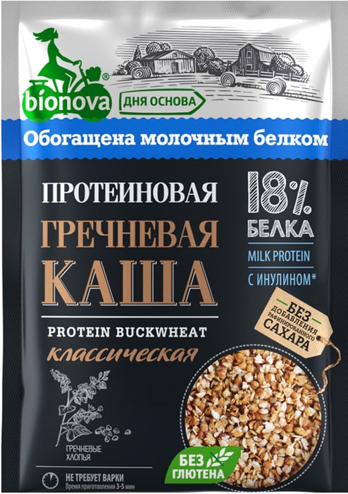 

Каша протеиновая Bionova Гречневая классическая 40 г