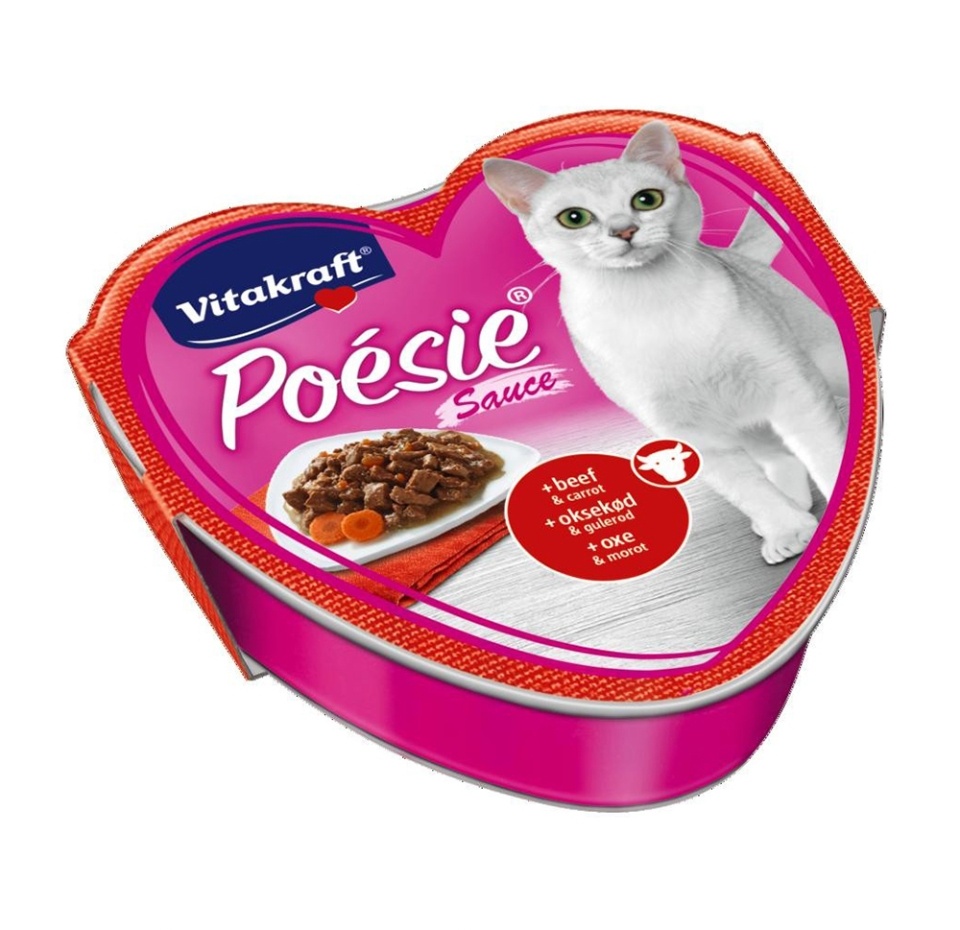 

Корм для кошек влажный Vitakraft Poesie кусочки в соусе говядина-морковь 85 г