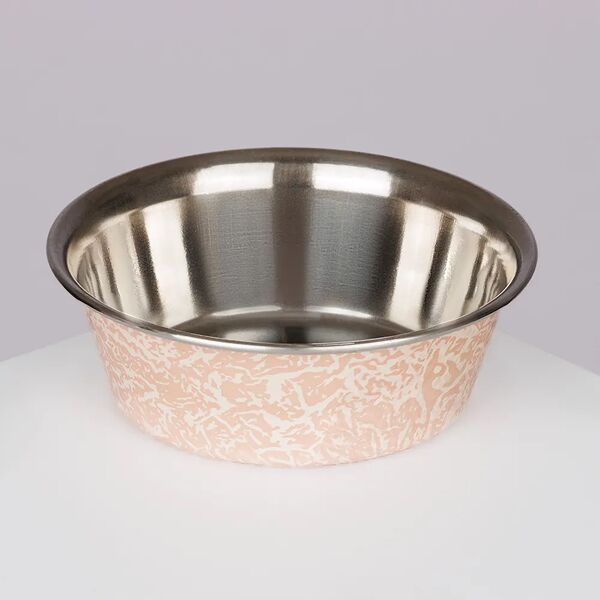 Миска металлическая для собак и кошек, d 14 см, кракелюр