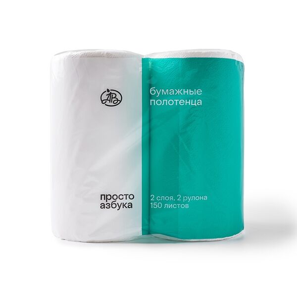 Полотенца бумажные Просто Азбука трехслойные, 2 рулона