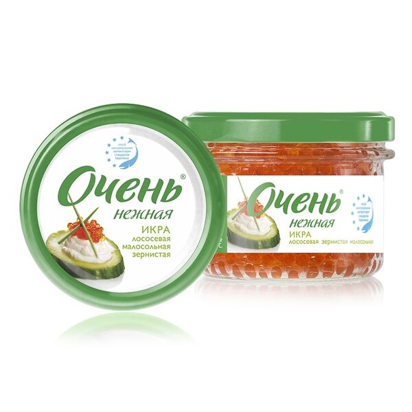Икра кижуча красная малосольная зернистая Очень Нежная
