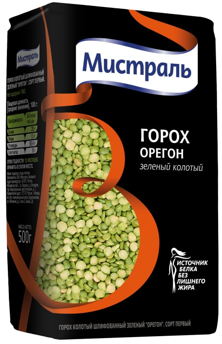 

Горох зелёный Мистраль колотый Орегон 500 г