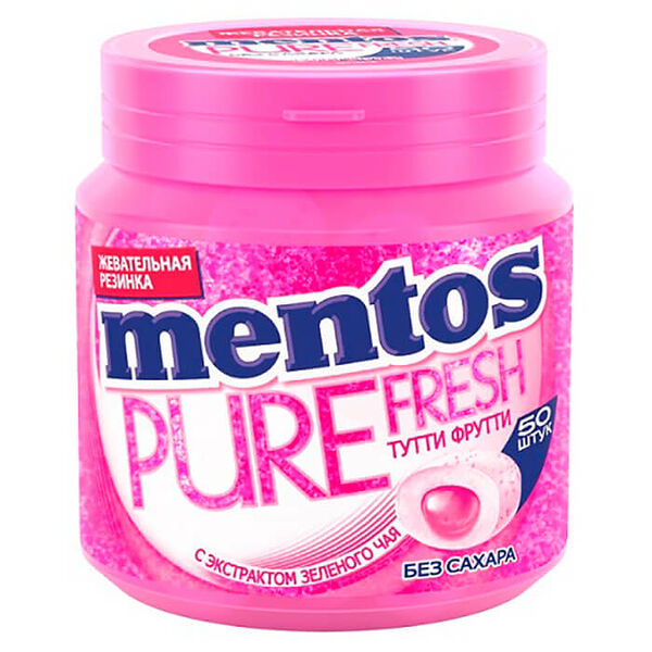 Резинка жевательная Mentos 100г со вкусом тутти фрутти ван мелле