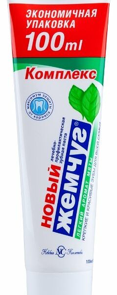 Зубная паста Новый жемчуг Комплекс легкий аромат мяты