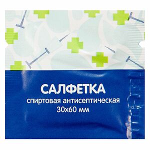 Салфетка спиртовая 3 см х 6 см