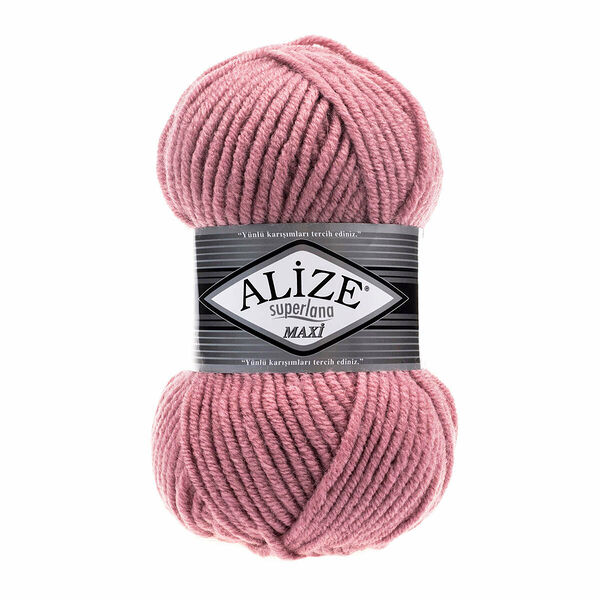 Пряжа ALIZE 'Superlana maxi' 100гр. 100м. (75% акрил, 25%шерсть) ТУ(204 старо-розовый)