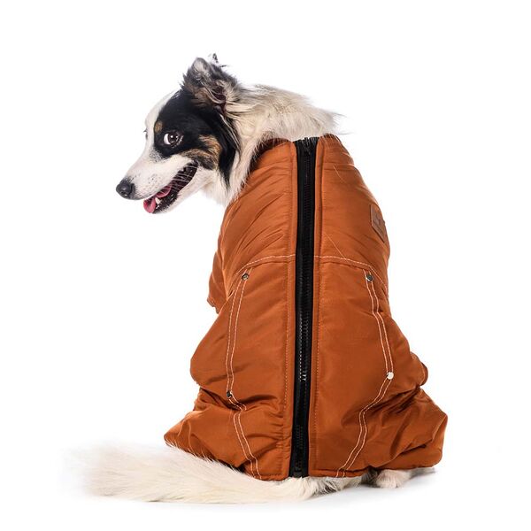 Комбинезон на молнии для собак L ржавый (унисекс)