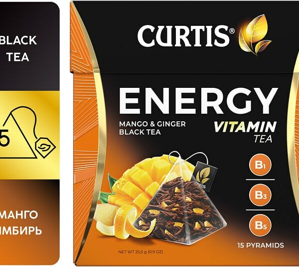 Чай черный Curtis Enegry Имбирь и Манго 15*1.7г