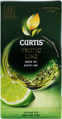 

Чай зеленый Curtis Exotic Lime c ароматом лайма и цедрой цитрусовых, 25 пакетиков