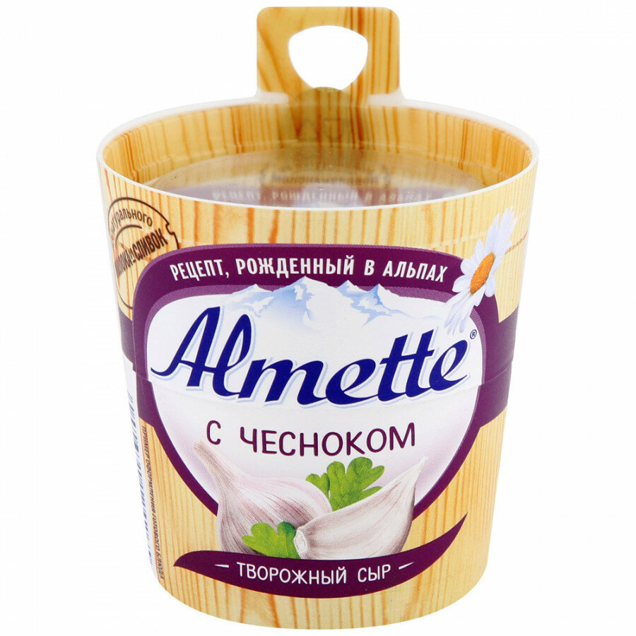 Как выглядит сливочный сыр фото Сыр творожный Almette с чесноком, БЗМЖ, 60% - купить по выгодной цене с доставко