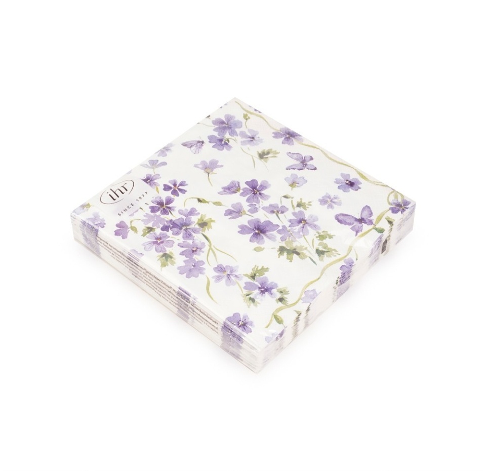 

Салфетки бумажные Purple Spring 33х33см 3-сл белые Ihr 1 уп. 20 шт Германия