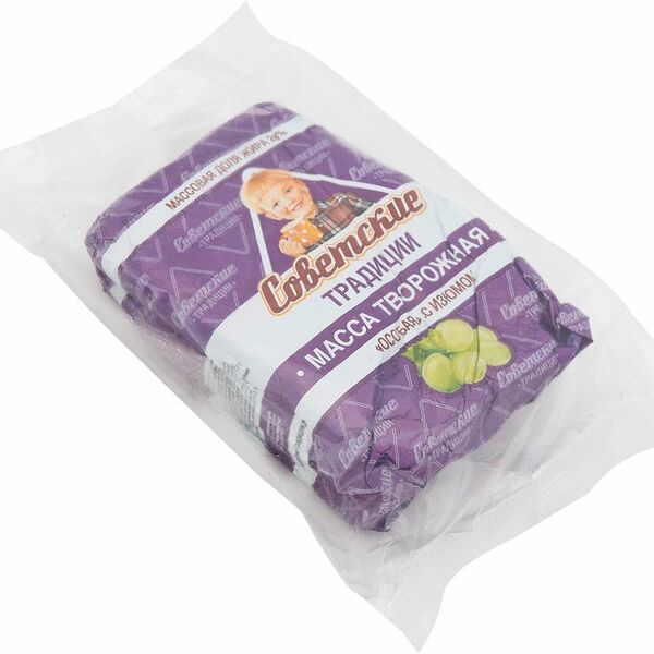 Масса творожная Советские Традиции Особая с изюмом 23%