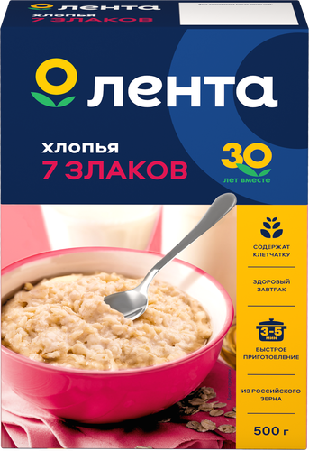 

Хлопья мультизлаковые ЛЕНТА 7 злаков, 500 г