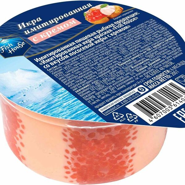 Икра имитированная Fish House со вкусом лососевой икры с кремом 200г
